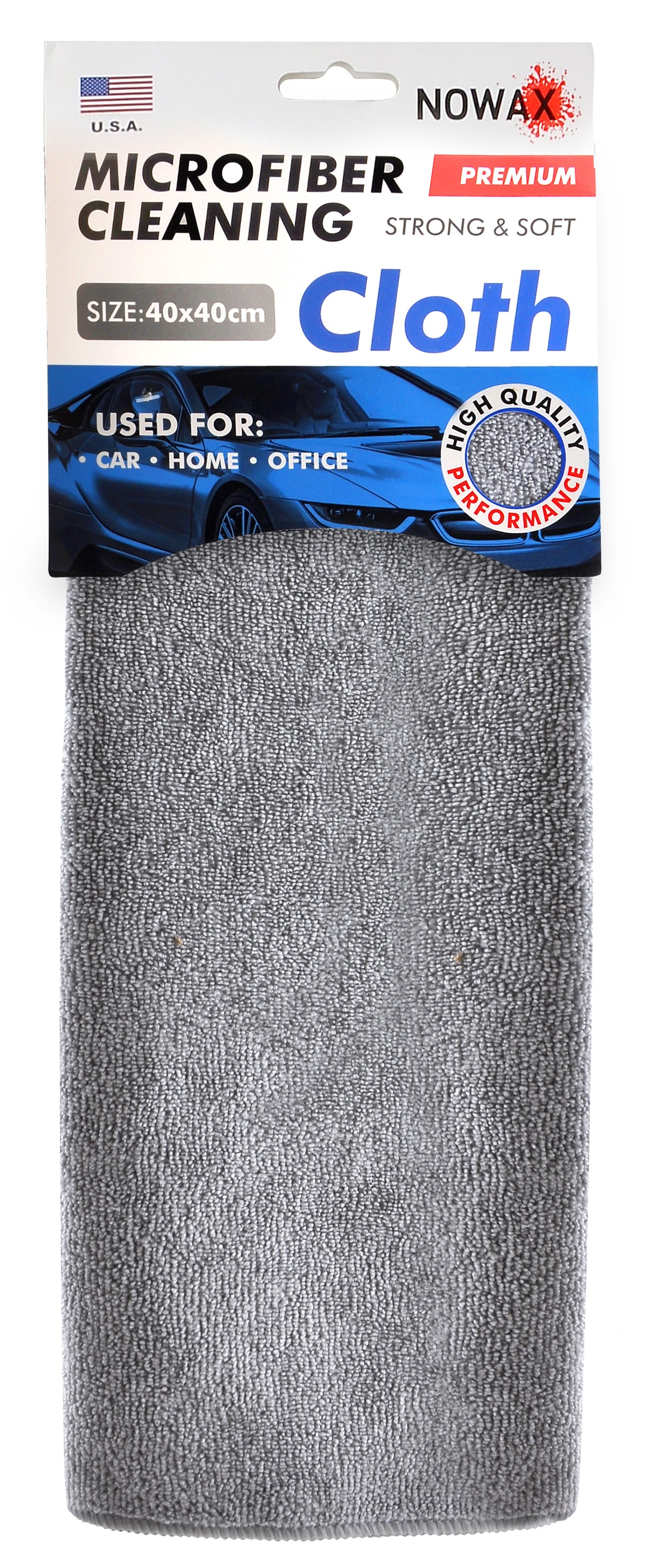 Автомобільна серветка NOWAX For Cleaning 40х40 см сіра (NX67441) - Фото 1