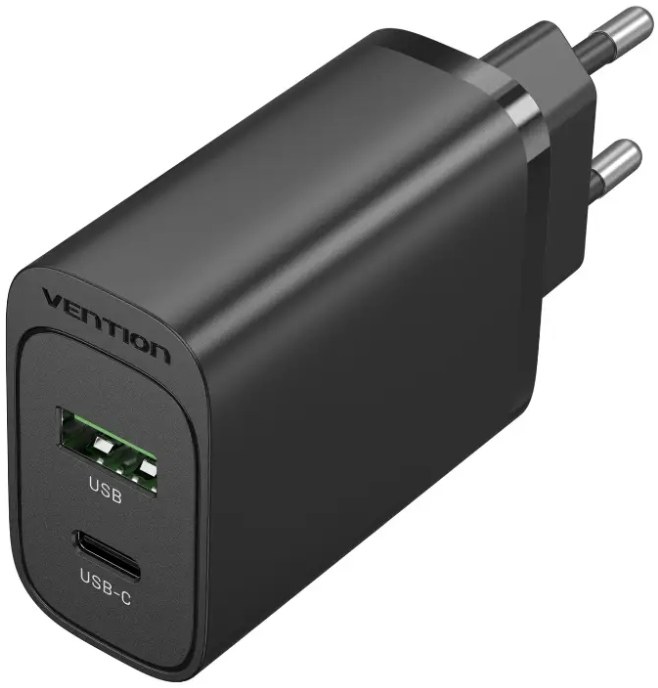 Сетевое зарядное устройство Vention 2xUSB 38W (USB-C+USB-A) PD+QC3.0 (FBIB0-EU) - Фото 1