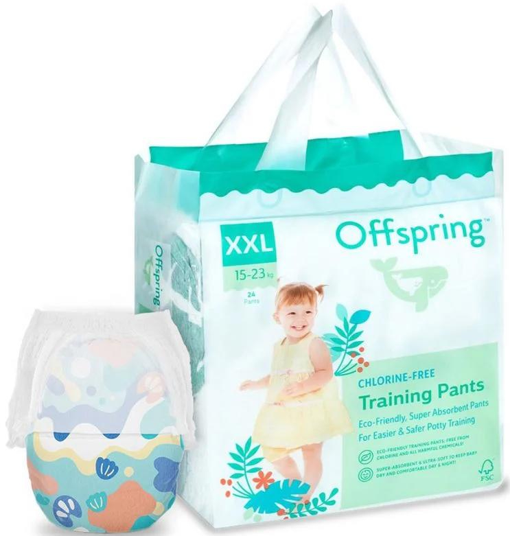 Одноразові підгузки-трусики Offspring розмір XXL 15-23 кг 24 шт. Підводний світ (DP-OI-FAP-XXL24P-AQT) - Фото 1