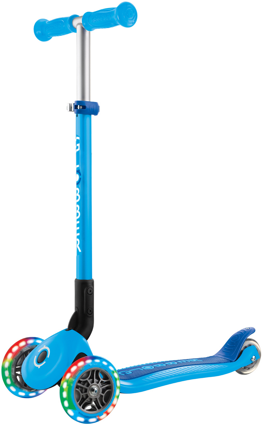 Триколісний самокат Globber PRIMO FOLDABLE LIGHTS блакитний (432-101-3) - Фото 1
