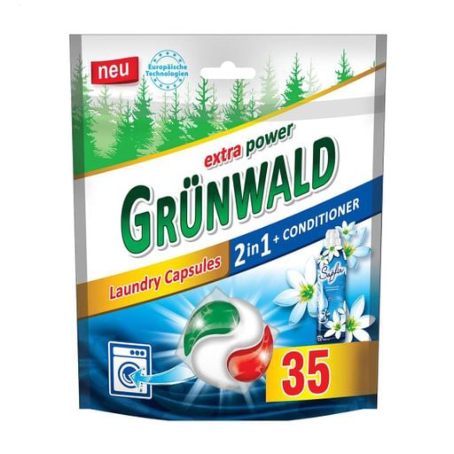 Капсулы для стирки GRUNWALD универсальные 2in1, 35 шт - Фото 1
