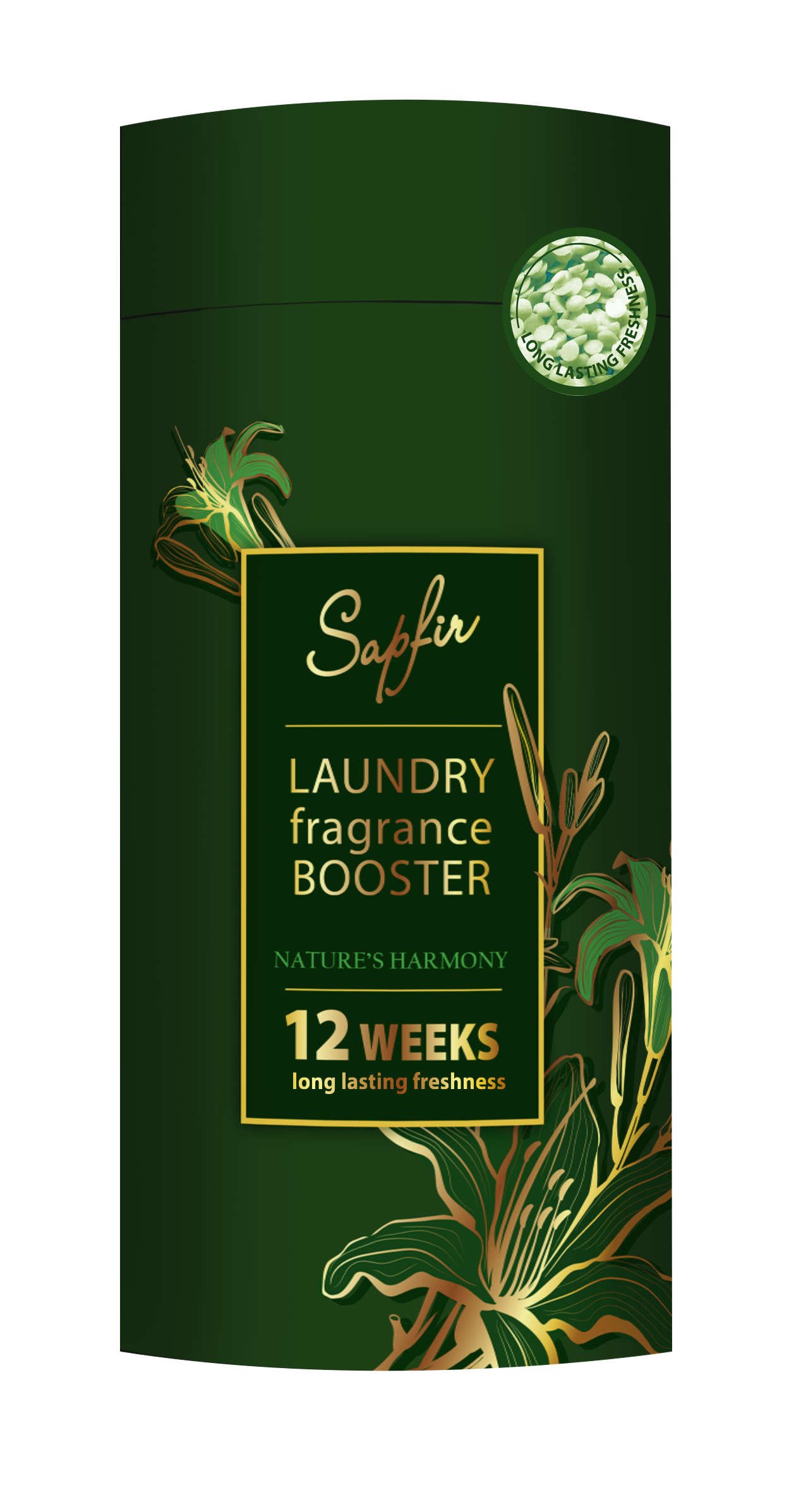 Ополіскувач для білизни SAPFIR GOLD,парфумований в гранулах Nature's Harmony,210 г - Фото 1