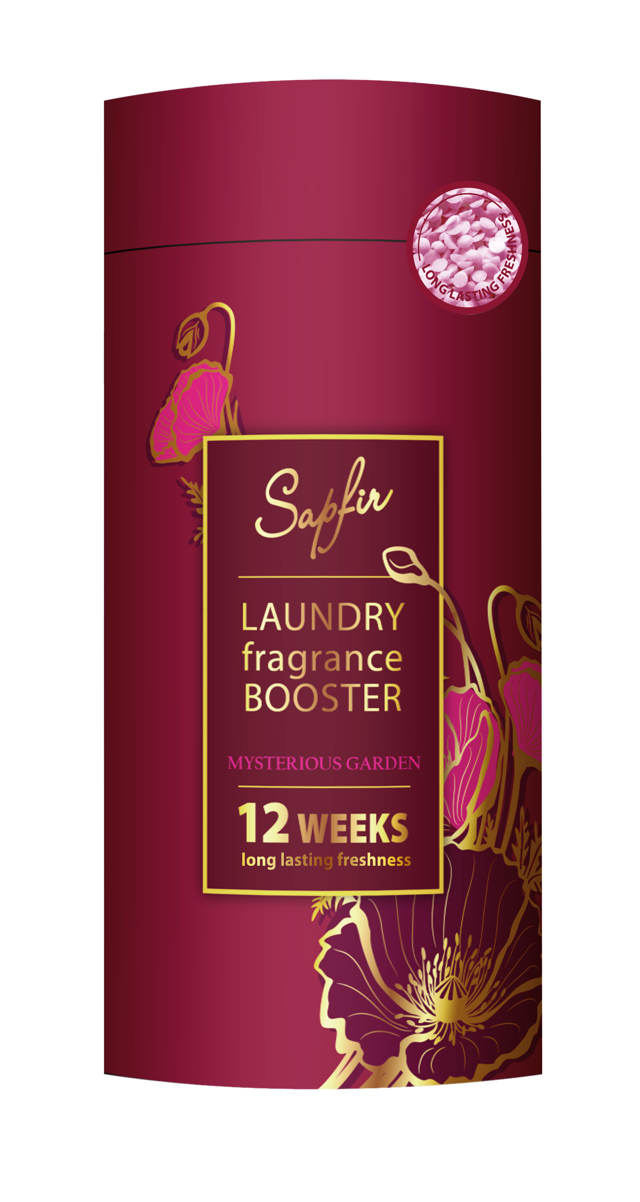 Ополіскувач для білизни SAPFIR GOLD,парфумований в гранулах Mysterious Garden, 210 г - Фото 1