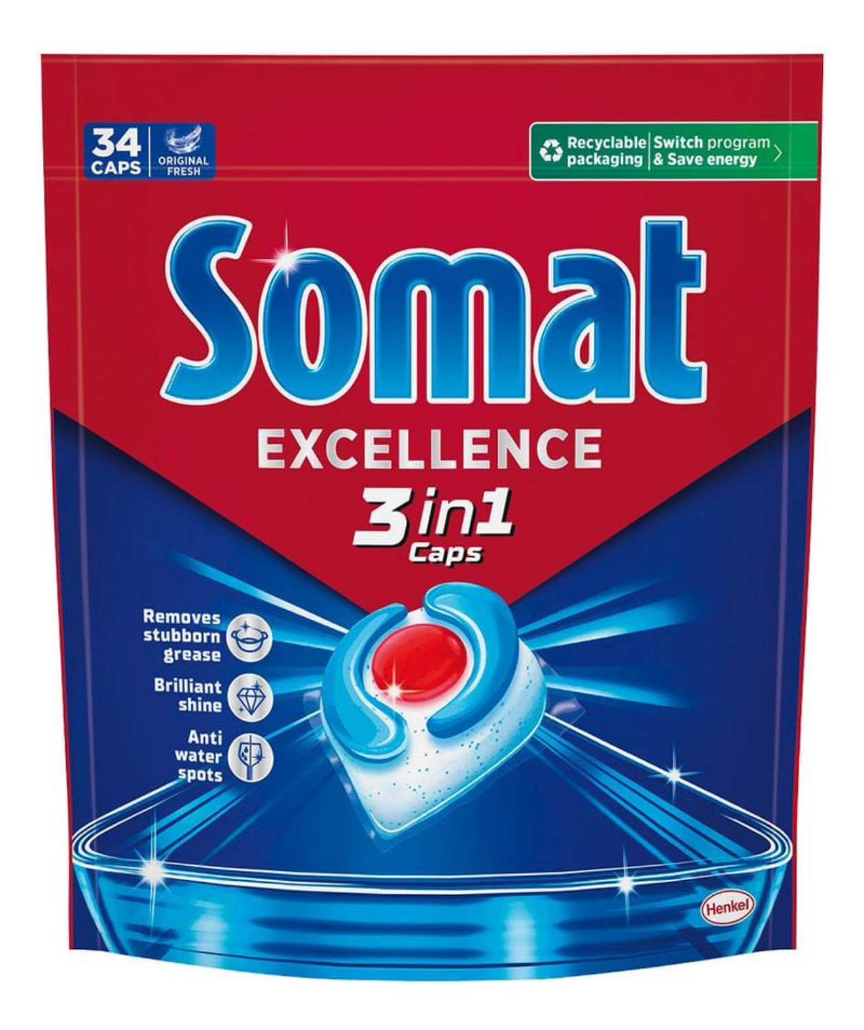 Купити Таблетка для посудомийної машини Somat Экселенс 3-в-1, 34 шт. - Фото 1 Таблетка для посудомийної машини Somat Экселенс 3-в-1, 34 шт. - Фото 1