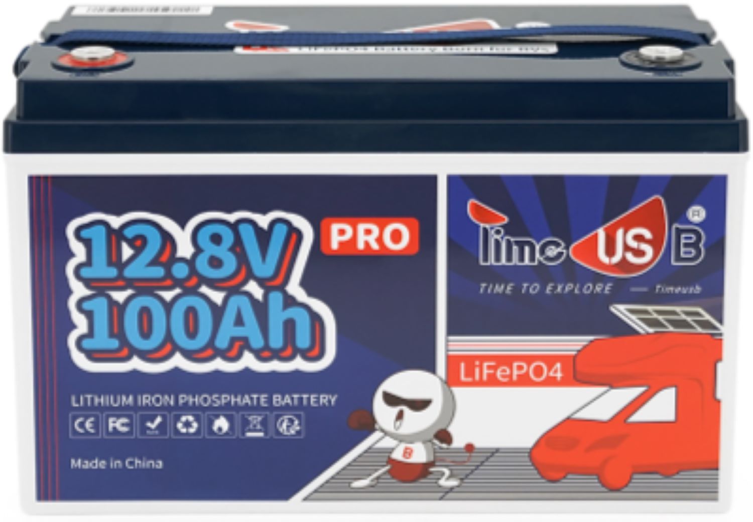 Аккумулятор для ИБП Timeusb LiFePO4 12.8V 100Ah Pro, 1280Wh, BMS 100A (Timeusb-12.8V100Ah-Pro) - Фото 1