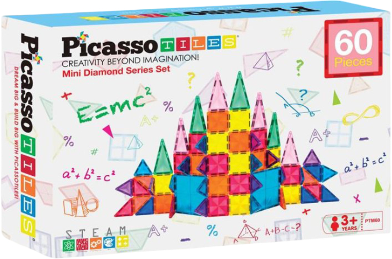Купити Магнітний конструктор Picasso Tiles MINI DIAMOND SERIES SET 60 деталей (22303) - Фото 1 Магнітний конструктор Picasso Tiles MINI DIAMOND SERIES SET 60 деталей (22303) - Фото 1