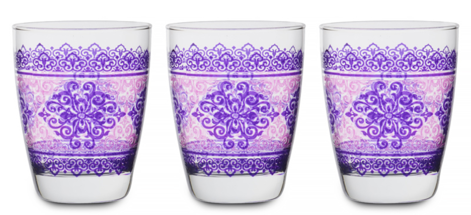 Набір склянок Cerve Шарм фуксія 3 шт. 300 мл (650-664)