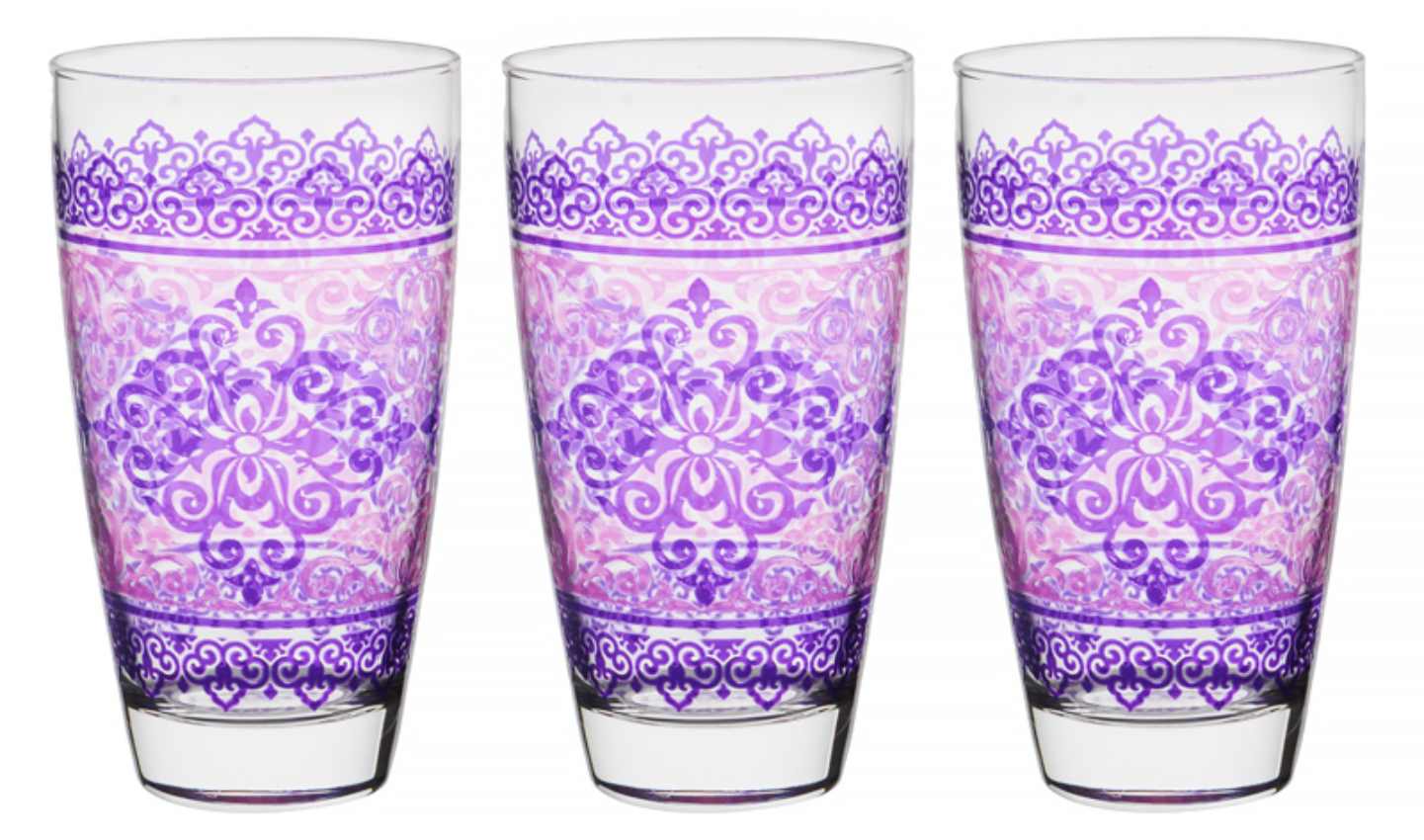 Набір склянок Cerve Шарм фуксія 3 шт. 400 мл (650-665)