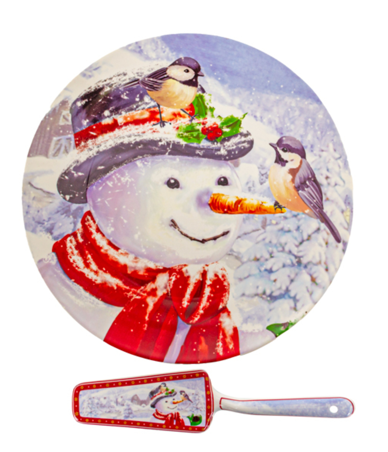 Блюдо Lefard для торта з лопаткою Різдвяна колекція 27 см (924-837)