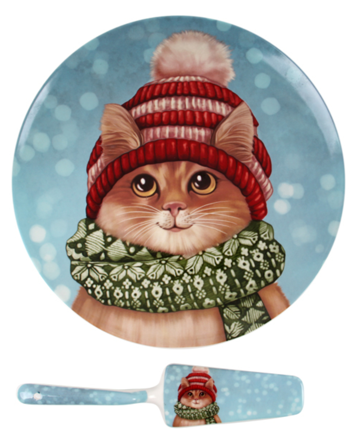 Блюдо Lefard для торта з лопаткою Різдво 26 см (924-646)