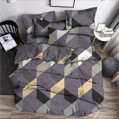 Комплект постільної білизни Zastelli Geometric сіра бязь 175х210 см сірий (20416) - Фото 1