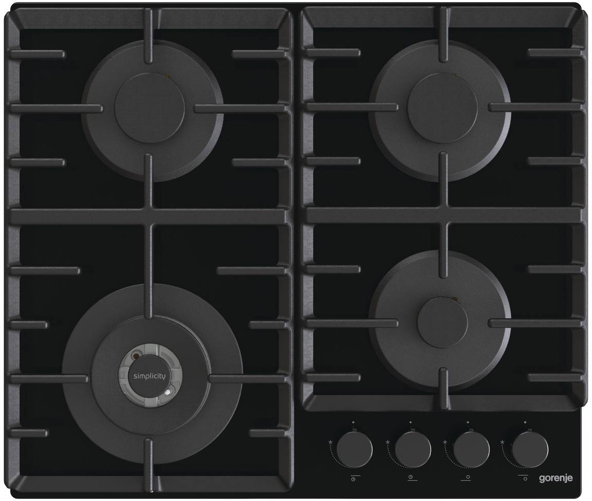 Варильна поверхня газова Gorenje GKTW642SYB Black - Фото 1