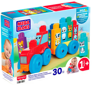 Пластиковий конструктор Mega Bloks "Трактор з тваринками" (JKG33)