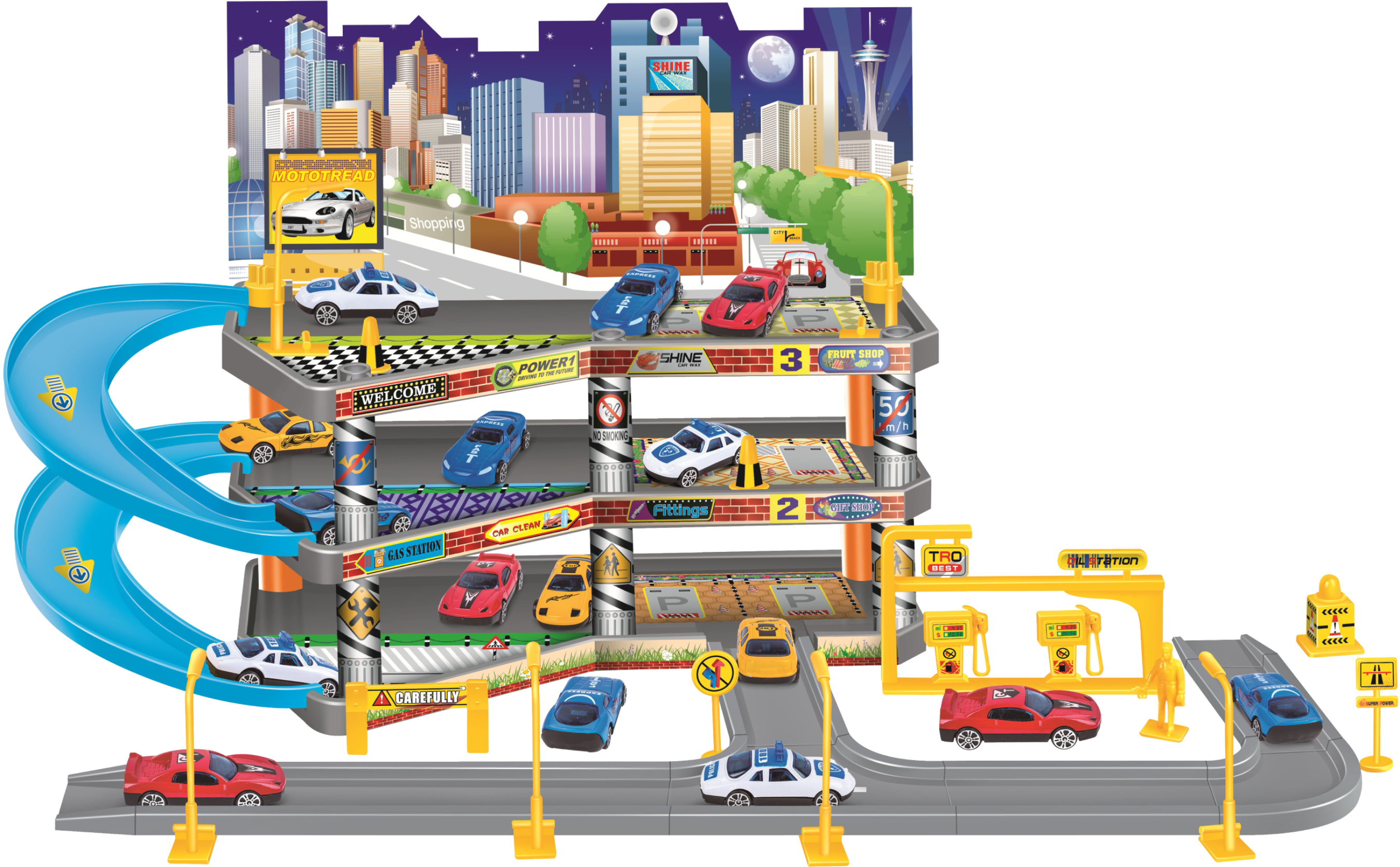 Купити Ігровий набір PLAYSET складний паркінг в комплекті з 4 машинками GARAGE (72479) - Фото 1 Ігровий набір PLAYSET складний паркінг в комплекті з 4 машинками GARAGE (72479) - Фото 1