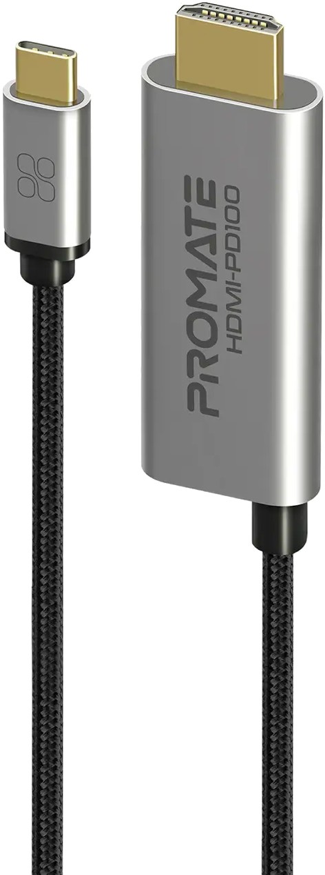 Кабель Promate HDMI-USB Type-C hdmi-pd100.grey - Фото 1
