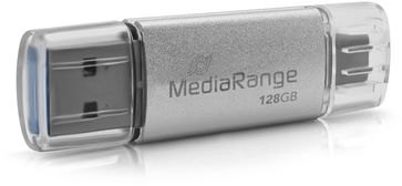 Купить Флеш USB MediaRange USB 3.2 USB-A and USB-C Silver 128GB (MR938) - Фото 1 Флеш USB MediaRange USB 3.2 USB-A and USB-C Silver 128GB (MR938) - Фото 1