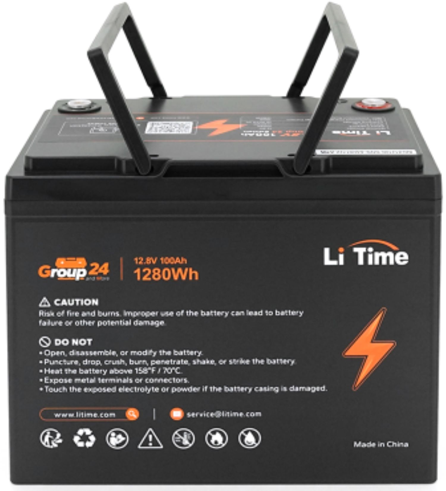 Акумулятор для ДБЖ Li-TIME Group 24 LiFePO4 12.8 100Ah 1280Wh () - Фото 1