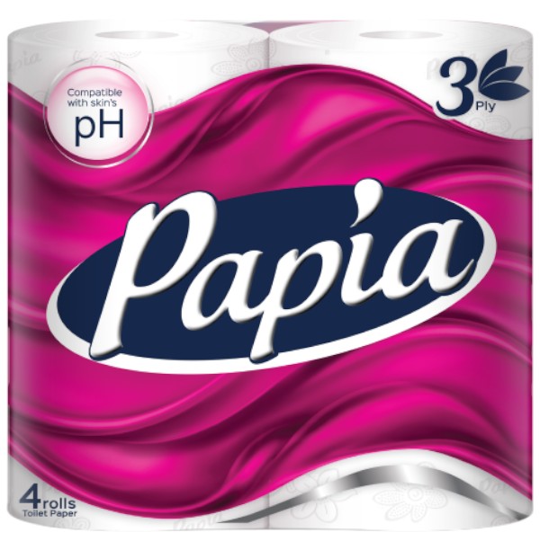 Туалетная бумага Papia 3-х слойный 4 шт. (8690536010011) - Фото 1