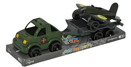 Базовый игровой транспорт для малыша Tigres Набор авто "Kid cars" военный 3 шт. на планшетке (39997) - Фото 1