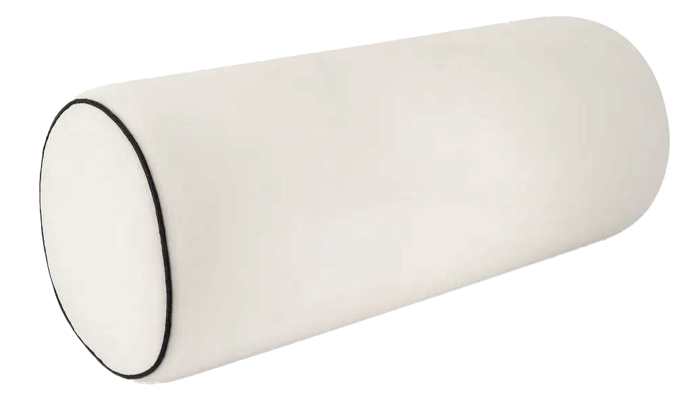 Подушка валик MirSon №8489 Velvet Line 28-0001 White Велюр Пена Memory Антиаллергенная 50х20 см (2200006339984) - Фото 1