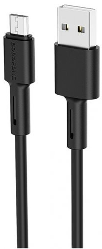 Кабель синхронизации данных BOROFONE BX31 USB to Micro 2.4A, 1m Black (6931474710376) - Фото 1