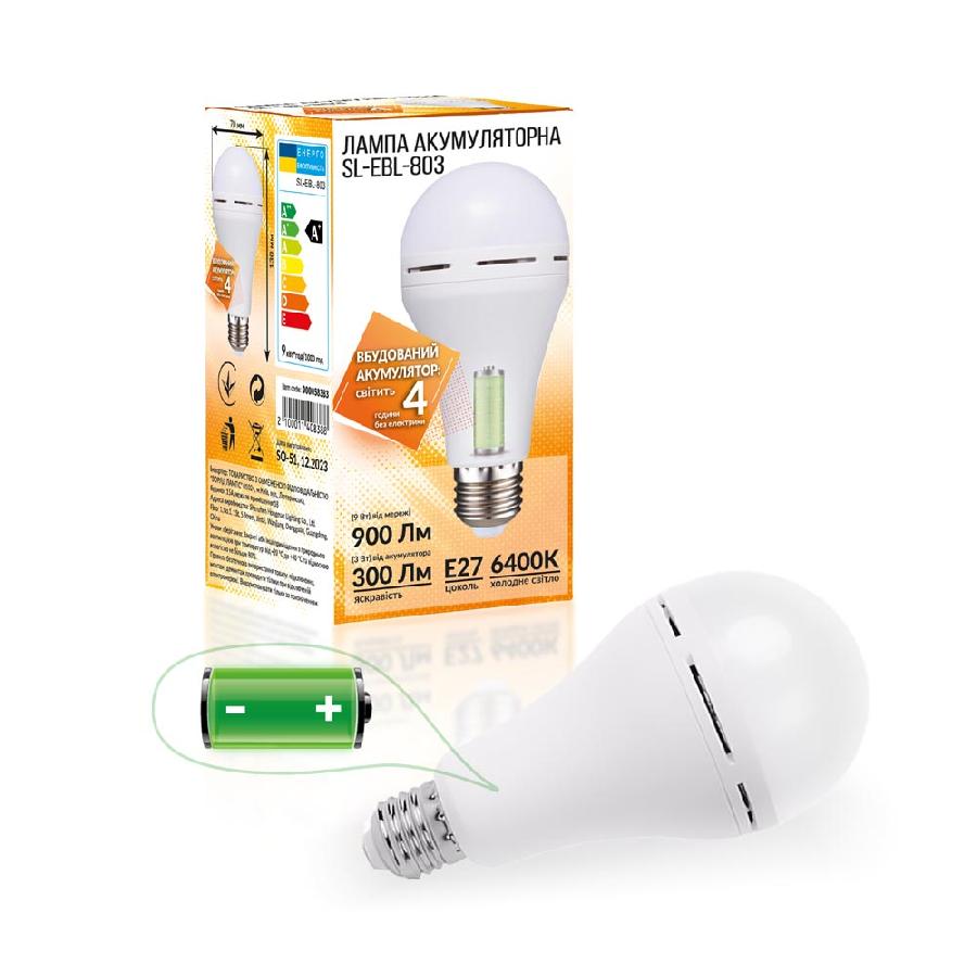 Лампочка светодиодная Євросвітло LED SL-EBL-803 АС9W DC3W 6400К (000058383) - Фото 1