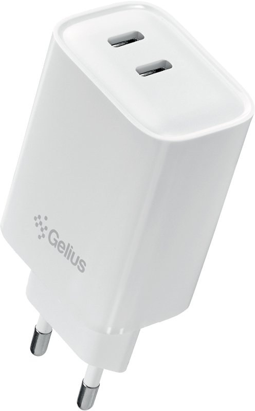 Сетевое зарядное устройство Gelius Wall charger Dos 40W GP-HC062 2Type-C White - Фото 1