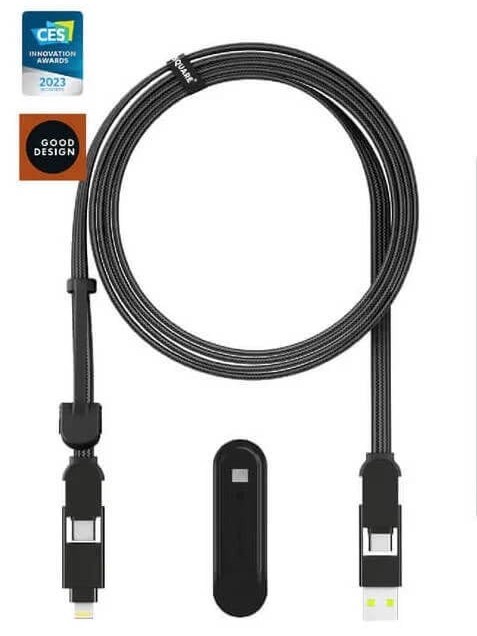Кабель синхронізації даних Rolling Square 6in1, inCharge XL 2 м Black (XLM01R) - Фото 1