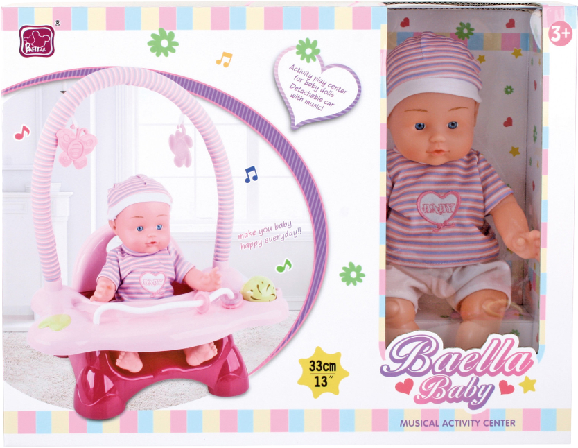 Пупс классический Baellar со стульчиком 33 см (13999) - Фото 1