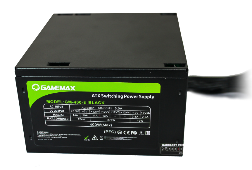 Блок питания для ПК Gamemax GM-400-8CM Black - Фото 1