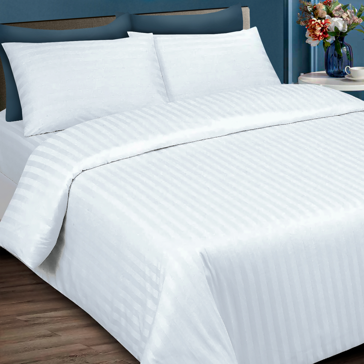 Комплект постельного белья Zastelli Ivory Stripe сатин 145х210 Белый (21134) - Фото 1