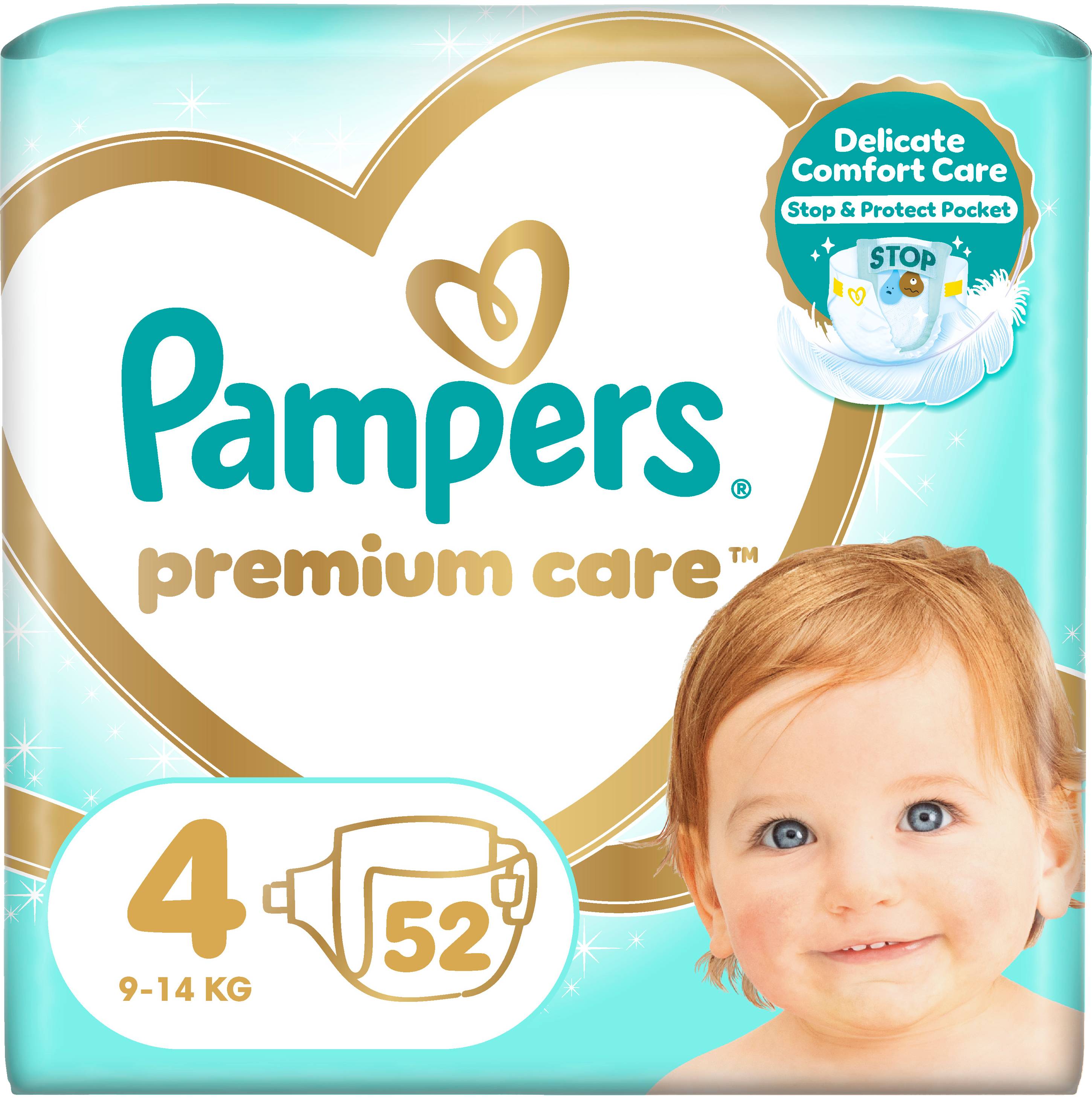 Одноразовые подгузники Pampers Premium Care Размер 4 (9-14 кг), 52 шт. (80840925) - Фото 1