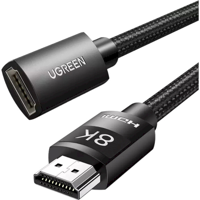 Кабель HDMI UGREEN HD151 8K Male to Female Extension Cable 0.5m Black (40400) - Фото 1