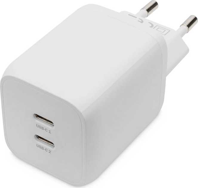 Сетевое зарядное устройство Digitus 2хUSB-C, 65W, GaN (DA-10063) - Фото 1