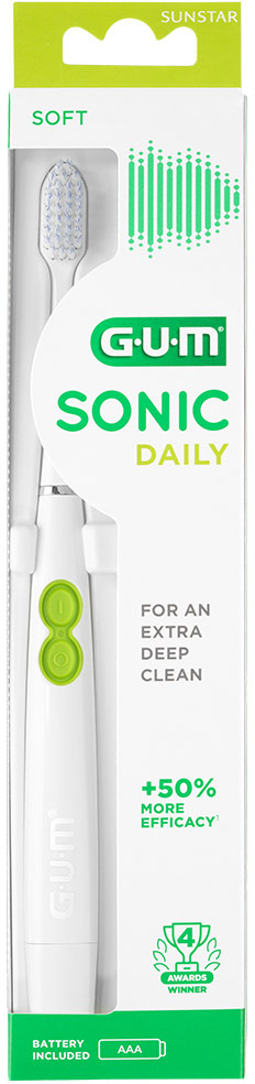 Зубная щетка электрическая GUM Sonic Daily, белая - Фото 1