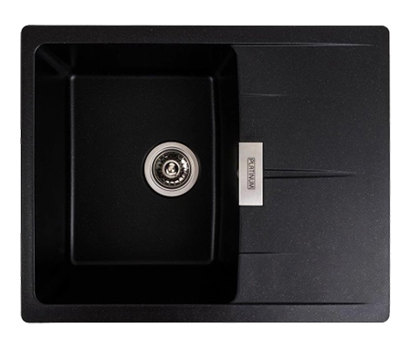 Мойка кухонная Platinum 6250 ZIRKONE матовый Черный металлик - Фото 1