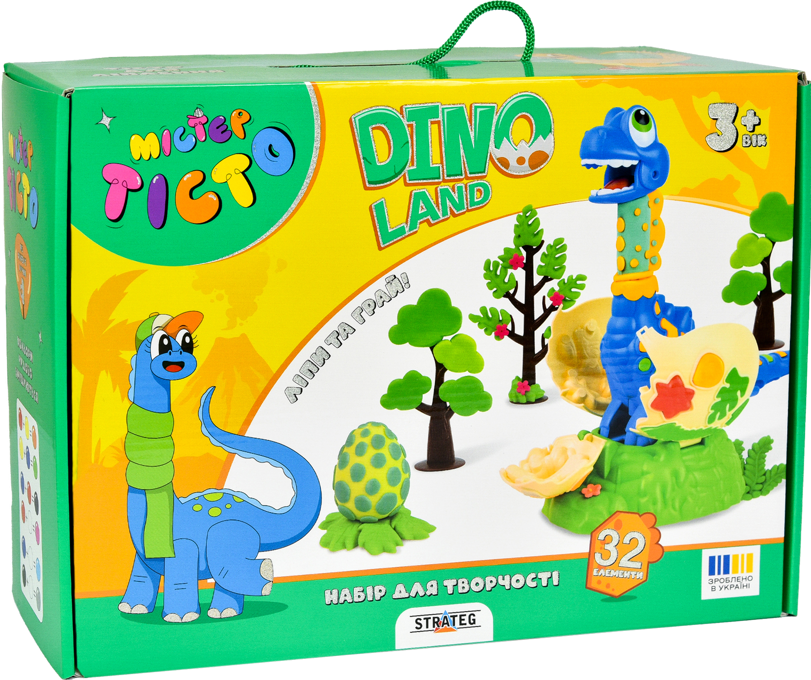 Лепка из теста Strateg Мистер тесто Dino Land на украинском языке (41035) - Фото 1