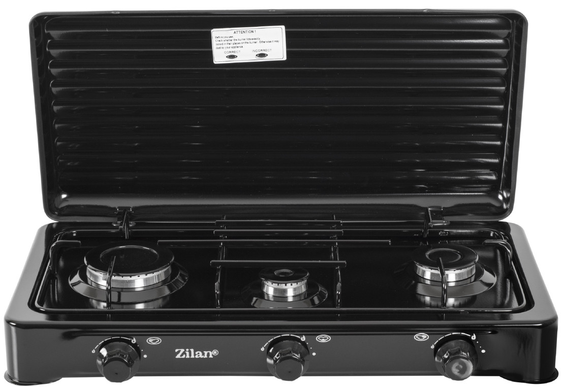Плита газовая настольная Zilan ZLN0032 Black - Фото 1