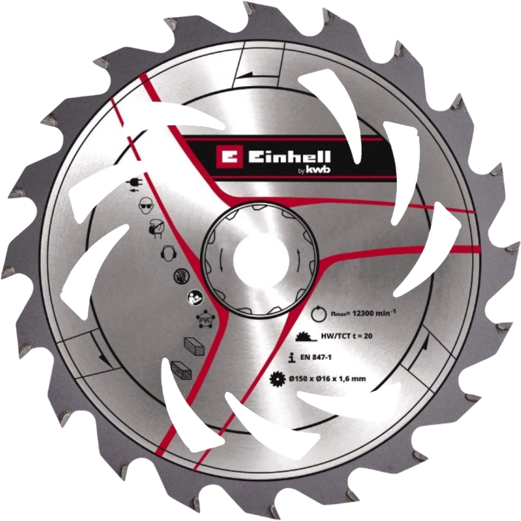 Купить Диск пильный Einhell TCT KWB 150х16 мм 20 зубцов (583359) - Фото 1 Диск пильный Einhell TCT KWB 150х16 мм 20 зубцов (583359) - Фото 1