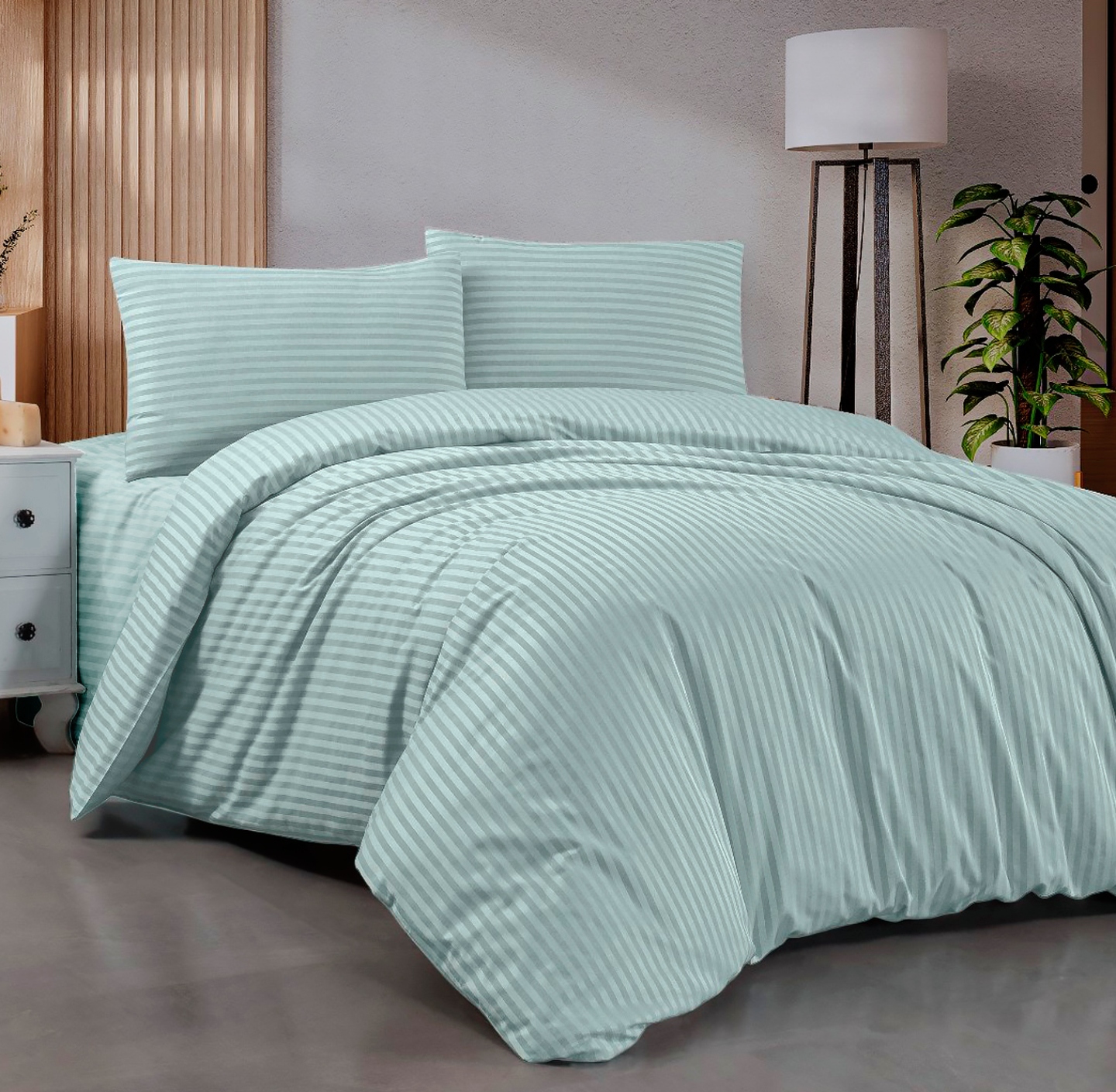 Комплект постельного белья Zastelli Mint Stripe 145х210 Зеленый (21702) - Фото 1