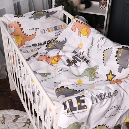 Комплект постільної білизни дитячий MirSon Kids Time 17-0698 Smoky Dinosaurs 143 x 210 см Бязь (2200010460247) - Фото 1