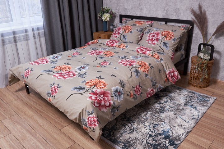 Комплект постільної білизни Moon&Star Бязь Gold Люкс Peony Brown 175х210 (MS-820001887) - Фото 1