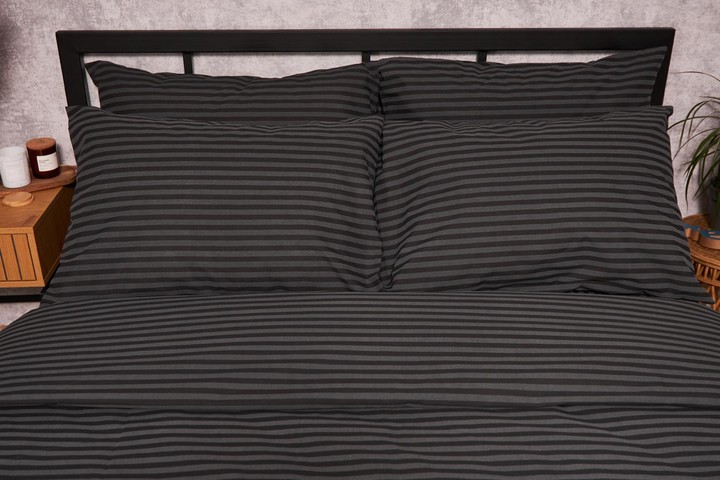 Комплект постельного белья Moon&Star 160х220х2 нав. 4х50х70 Gray Stripe Бязь Gold Люкс (MS-820001111) - Фото 1