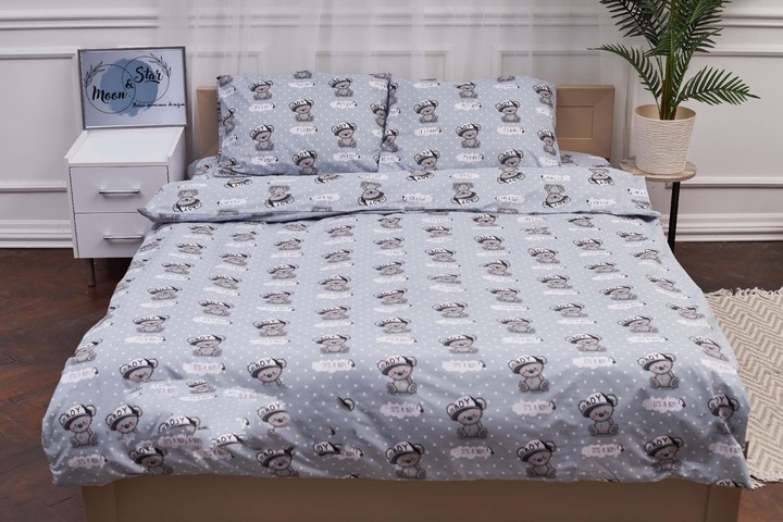 Комплект постельного белья Moon&Star 160х220 Teddy Boy Бязь Gold Люкс (MS-820001377) - Фото 1