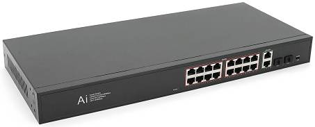 Коммутатор локальної мережі (Switch) Merlion 4 POE 10/100 +2 RJ45 10/100 вбудований блок живлення 52V (YT41697)