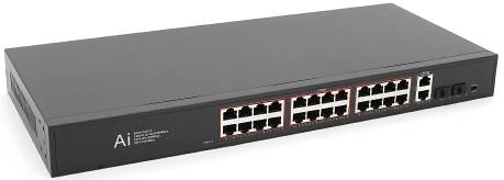 Коммутатор локальної мережі (Switch) Merlion 4 POE 10/100 +2 RJ45 10/100 вбудований блок живлення 52V (YT41700)
