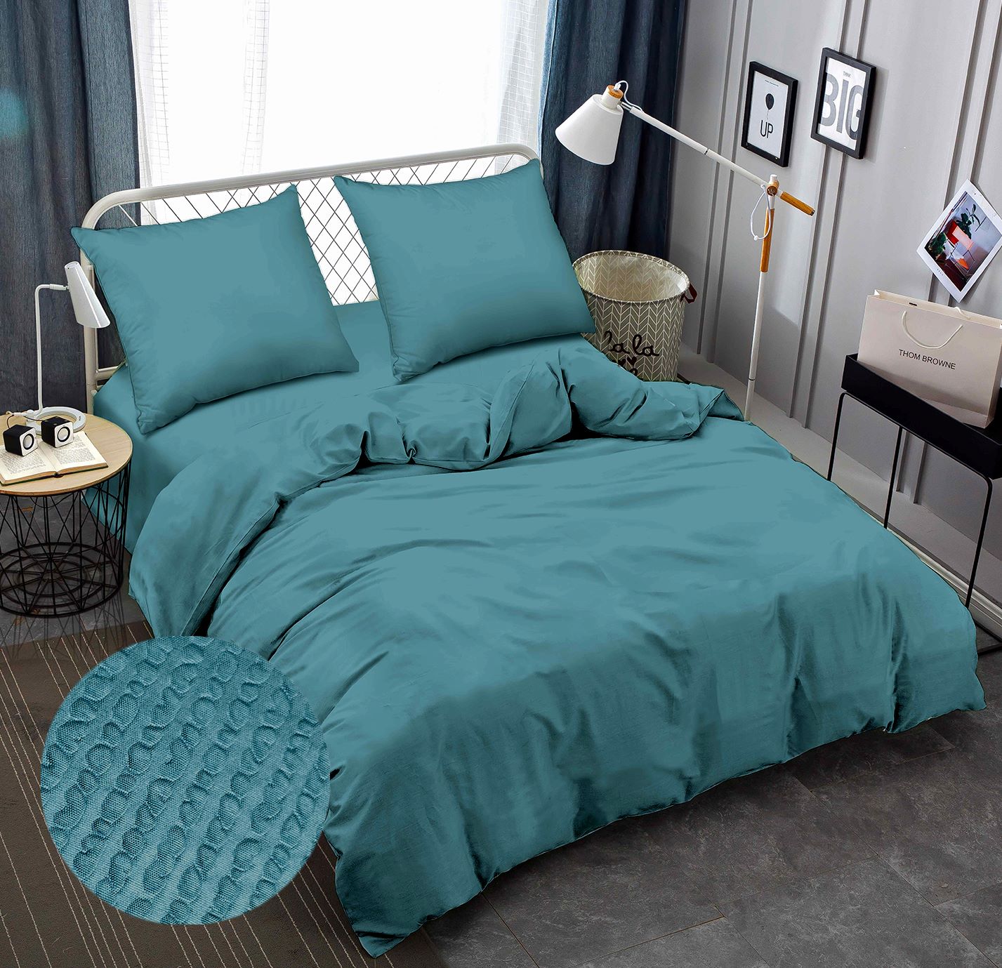 Комплект постельного белья Zastelli 17-4412 Smoke Blu 145х210 Синий (22013) - Фото 1