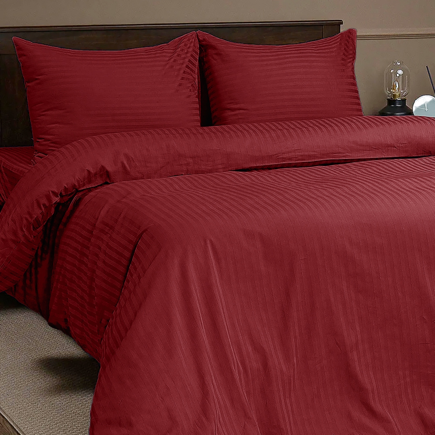 Комплект постельного белья Zastelli 19-1655 Garnet Stripes 145х210 Гранатовый (21864) - Фото 1
