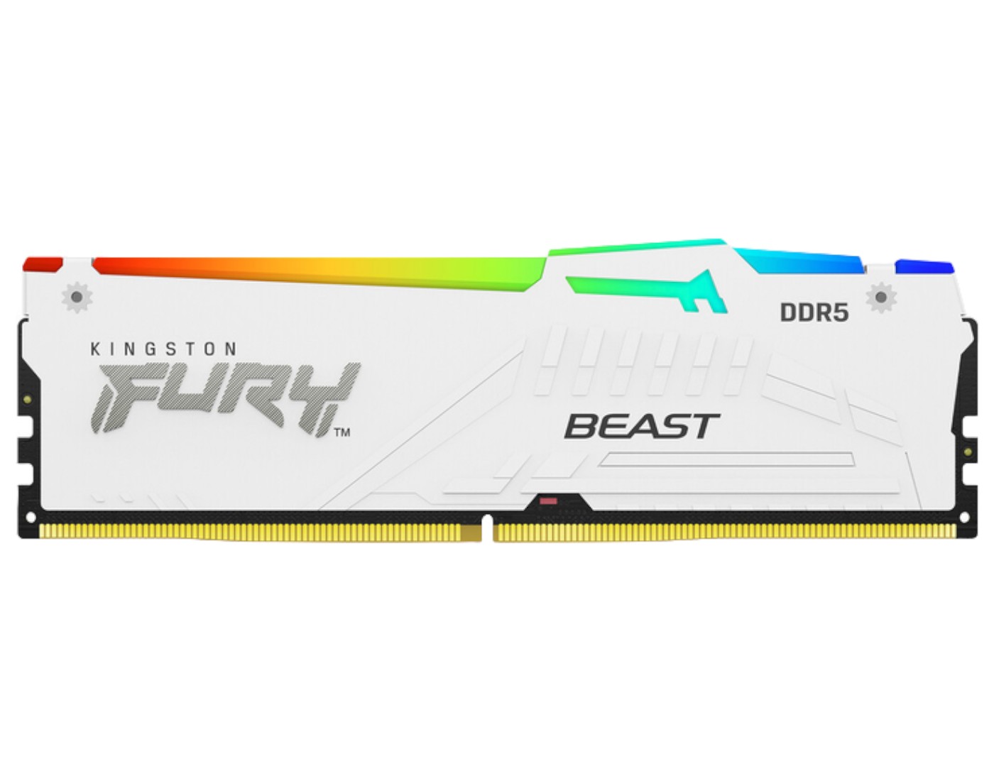 Память DDR Kingston 16GB DDR5 CL30 DIMM FURY Beast White RGB XMP (KF560C30BWA-16) - Фото 1