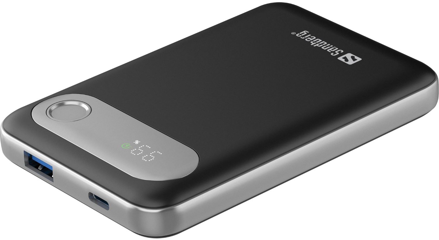 Батарея мобильная Sandberg Travel 10000mAh 20W 4,5A  PD,QC3.0,USB-A,USB-C, LED Gray (421-16) - Фото 1